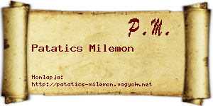 Patatics Milemon névjegykártya